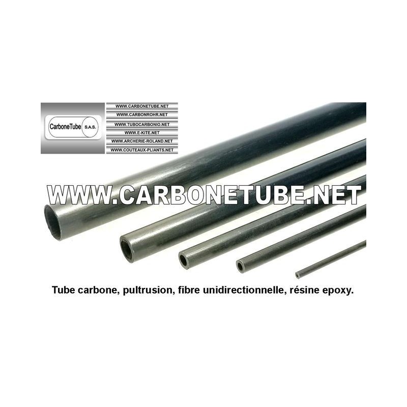 TUBE CARBONE 5x3x2000mm peint noir uni mat